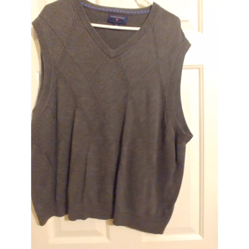 Saddlebred Grandpa Sweater Vest V-Neck Diamond Shape Gray XL